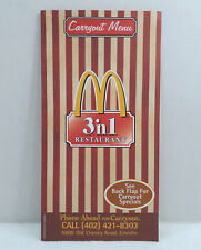 McDonalds 3 in 1 Concept Restaurant Carry Out Menu Lincoln Nebraska 2002 picture