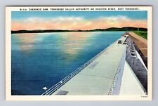 TN-Tennessee, Cherokee Dam, Aerial Houston River, Antique, Vintage Postcard picture
