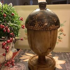 Large 2-Piece Acorn~So Beautiful/Detailed~Marked w/Double R’s~Heavy Wood~ picture