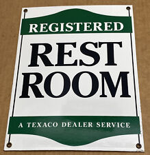 Texaco Registered Rest Room Porcelain Service Station Sign picture