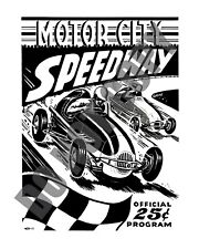 Detroit Motor City Speedway Official Program Midget Races Car Cover 8x10 Photo picture