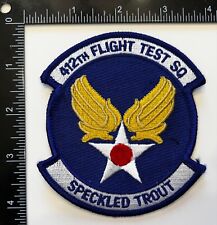 USAF US Air Force 412th Flight Test Squadron Speckled Trout Patch picture