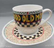 Vintage Mary Engelbreit Good Old Mom Cup & Saucer Celebrate Mothers Day picture