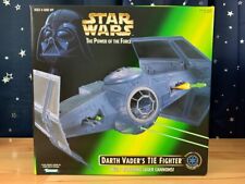 1996 Kenner STAR WARS POTF Darth Vader's Tie Fighter w/ Launching Laser Cannons picture