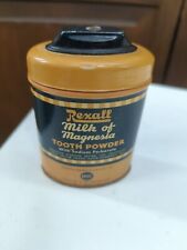Rare 1938 Rexall Milk Of Magnesia Tooth Power Tin picture