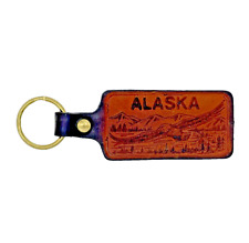 Vintage Embossed Leather Key Tag Alaska Eagle 4.5 in x 1.75 in-A13 picture