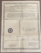 Vintage 1948 Veterans Administration Life Insurance Certificate U.S. Original picture