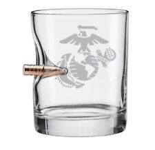 USMC Rocks Glass- .308 Caliber Bullet EGA Marine Corps Rocks Glass- Made in USA picture