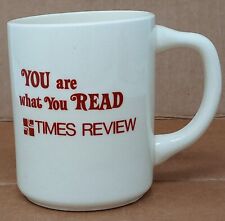 Times Review 7 fl oz Off-White Ceramic Coffee Mug you are what you read USA made picture