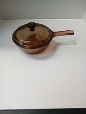 VTG Corning Ware Visions Amber .5 L Sauce Pan w/P81C Lid - Made in USA picture