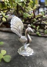 925 Silver Hindu Religious Indras Peacock Mayura Idol Statue, 12.3 gm, 5.5 cm picture