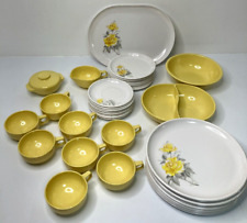 Vintage Harmony House Melmac Dinnerware Yellow Rose Service for 8 ~38 Piece Set picture