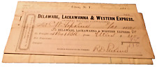 FEBRUARY 1882 DL&W DELAWARE LACKAWANNA AND WESTERN UTICA NY EXPRESS RECEIPT picture