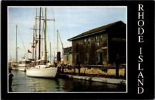 Westerly RI Rhode Island Banister's Wharf Sailboat Advertising Vintage Postcard picture