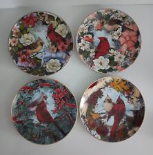 Vintage Cardinals In Summer Splendor Plates 4 Theresa Politowicz Franklin Mint  picture