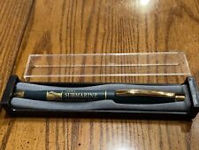 VINTAGE AT&T ADVERTISING CLICK PEN -  SUBMARINE SYSTEMS INC FOREST GREEN & GOLD picture