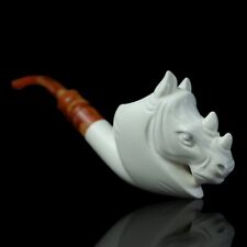 Rhino Figure Pipe By ALI new-block Meerschaum Handmade W Custom Made Case#108 picture