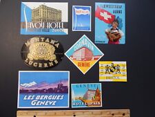 Vintage original lot of 8 Switzerland Hotel luggage labels see pics  picture