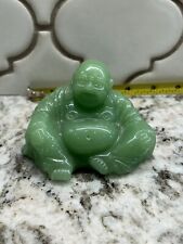 Vintage Jadeite Green Jadeite Happy Buddha Statue Figurine. picture
