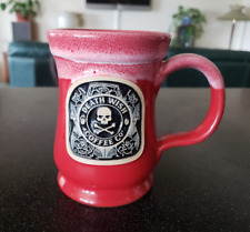 RARE RED GLAZE DEATH WISH COFFEE CO JOHN DENEEN POTTERY COFFEE MUG CUP LIMITED E picture