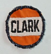 Vintage CLARK Oil Automobilia Patch Used Round Orange Background Rare Old A379 picture