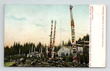 Kasaan Alaska Deserted Native American Indian Village Totem Poles VTG Postcard picture