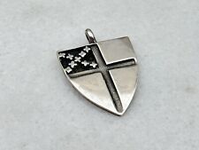 Vintage Navajo SE Sterling Silver Pendant w/ Episcopal Shield Cross picture