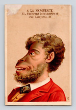 Victorian Trade Card Advertising French Monkeyana Ribbon Velvet Hats picture