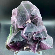 2.81LB Rare Transparent Purple Cube Fluorite Mineral Crystal Specimen/China picture
