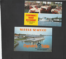 2 vintage Daytona Beach restaurant postcards Fisherman's Wharf & Captains Table picture