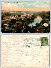 Richmond IN STARR PIANO FACTORY BIRD'S EYE VIEW WHITEWATER RIVER Postcard T90 picture