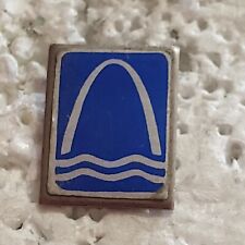VTG St Louis Arch Logo Enamel Lapel Pin Single Post Clutch Back Blue picture