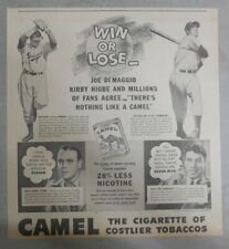 Camel Cigarette Ad: Joe Di Maggio Kirby Higbe  from 1930's Size:10 x 12 inches picture