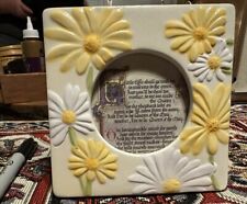 VINTAGE Ceramic Daisy Yellow Square Picture Frame picture