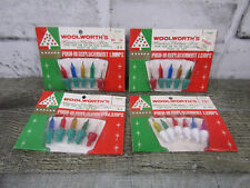Vtg NOS Lot 4 Packs Woolworth's Pack Push-In Replacement Lamps Christmas Lights picture