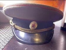 Vintage Soviet USSR Russian Military Army Uniform Visor Hat Peaked Cap SIZE 58 picture