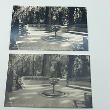 Vintage RPPC real photo postcard Lot of 2 fountain  picture