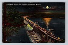 Ozarks MO-Missouri, Night View, Bagnell Dam And Lake, Vintage c1947 Postcard picture