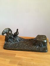 F. Gornik Black Grouse inkwell RARE with foundry mark AR . antique bronze picture