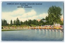c1940's America's Miniature Railroad City Park Denver Colorado CO Postcard picture