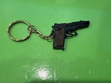 Vintage Semi Auto Pistol Keychain Plastic Play Old Toy Closed End picture