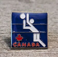 Canada Water Polo - Red Maple Leaf - White Stick Figure Athlete - Blue Lapel Pin picture