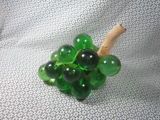 Vintage Mid Century Modern Lucite Cluster of 17 Green Grapes Driftwood Stem picture