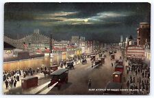 Surf Avenue At Night Coney Island New York Driveway And Promenade View Postcard picture