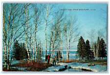 c1950's Greetings from Saginaw Michigan MI Vintage Unposted Postcard picture