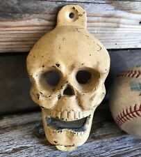 Skull Antique Vintage Cast Iron Bottle Opener Wall Mounted Pub Bar Man Cave Beer picture