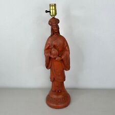 VTG Quan Yin Table Lamp Chalkware Plaster  Figure Statue Asian Chinese picture