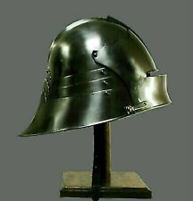 German Medieval Helmet Black Finish Wearable Steel Armor German Helmet Gift Item picture