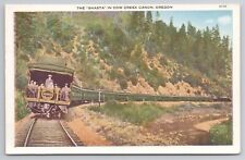 1915-30 Postcard The Shasta In Cow Creek Canon Oregon OR Railroad Train picture