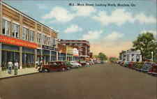 Moultrie Georgia GA Main St. Street Scene Cars c1940s Postcard picture